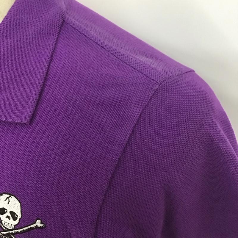 クリームソーダ CREAMSODA ポロシャツ 半袖 半袖ポロシャツ カラーシャツ 半袖カットソー S ロゴ、文字 紫 / パープル /  メンズ USED 古着 中古 10113113