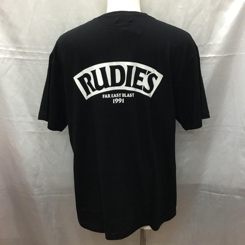 ルーディーズ RUDIES Tシャツ 半袖 半袖カットソー プリントTシャツ クルーネックカットソー XL プリント 黒 / ブラック /  メンズ USED 古着 中古 10111303