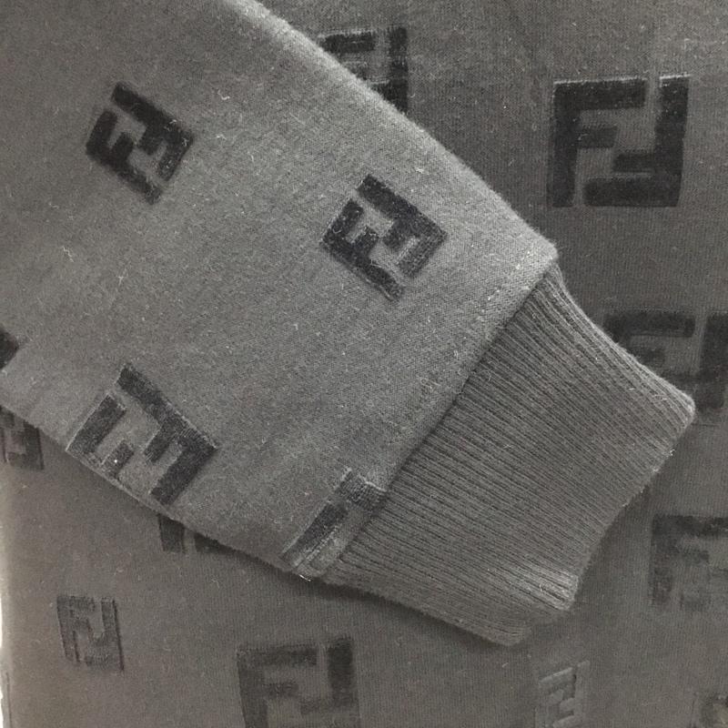 フェンディ FENDI トレーナー 長袖 長袖トレーナー スウェット クルーネック リブスウェットカットソー S 総柄 黒 / ブラック /  メンズ USED 古着 中古 10120545
