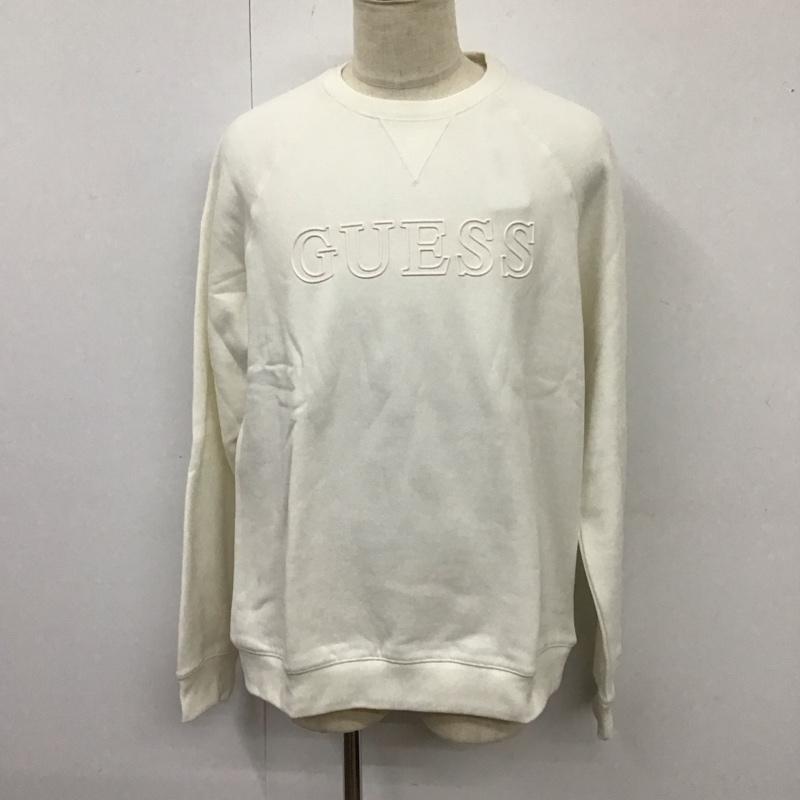 ゲス Guess トレーナー 長袖 U1YA02K9V31 スウェット 裏起毛 タグ付き XL ロゴ、文字 アイボリー / アイボリー / メンズ USED 古着 中古 10115601