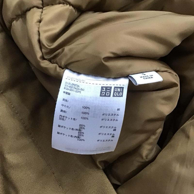 ユニクロ UNIQLO ジャケット、上着 ジャンパー、ブルゾン 311-452174 22AW パデットコート アウター ジップアップジャケット S 無地 茶 / ブラウン / メンズ USED 古着 中古 10138419