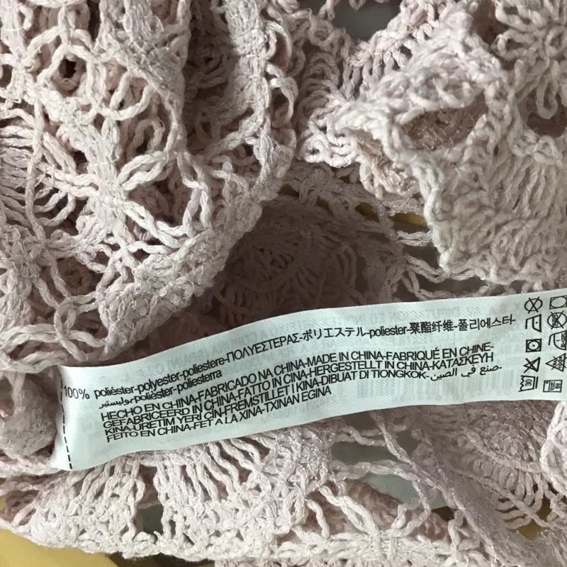 ザラ ZARA カットソー 長袖 2142/101/644 Tan Crochet Bardot Puff Sleeve Crop Top M 無地 桃 / ピンク / レディース USED 古着 中古 10131566