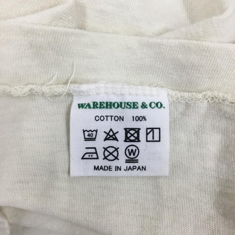 ウエアハウス WAREHOUSE Tシャツ 半袖 半袖カットソー プリントTシャツ クルーネックカットソー S ロゴ、文字 ベージュ / ベージュ /  メンズ USED 古着 中古 10108973