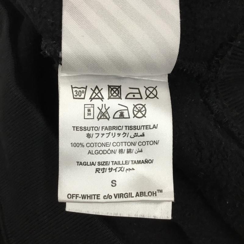 オフホワイト Off-White トレーナー 長袖 長袖トレーナー スウェット クルーネック リブスウェットカットソー S プリント 黒 / ブラック / メンズ USED 古着 中古 10121518