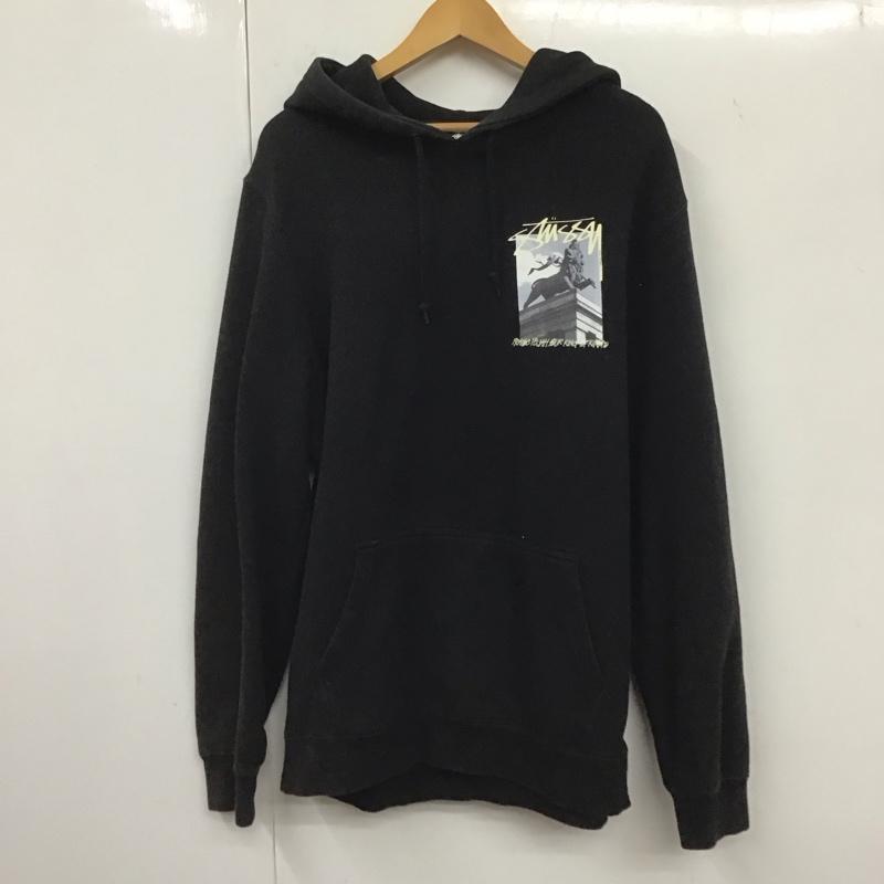 ステューシー STUSSY パーカー 長袖 長袖パーカー プルオーバーパーカー スウェット M プリント 黒 / ブラック / メンズ USED 古着 中古 10132634