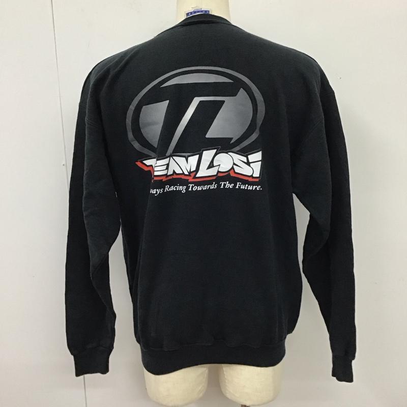 ヘインズ HANES トレーナー 長袖 長袖トレーナー スウェット クルーネック リブスウェットカットソー M ロゴ、文字 黒 / ブラック / メンズ USED 古着 中古 10115722
