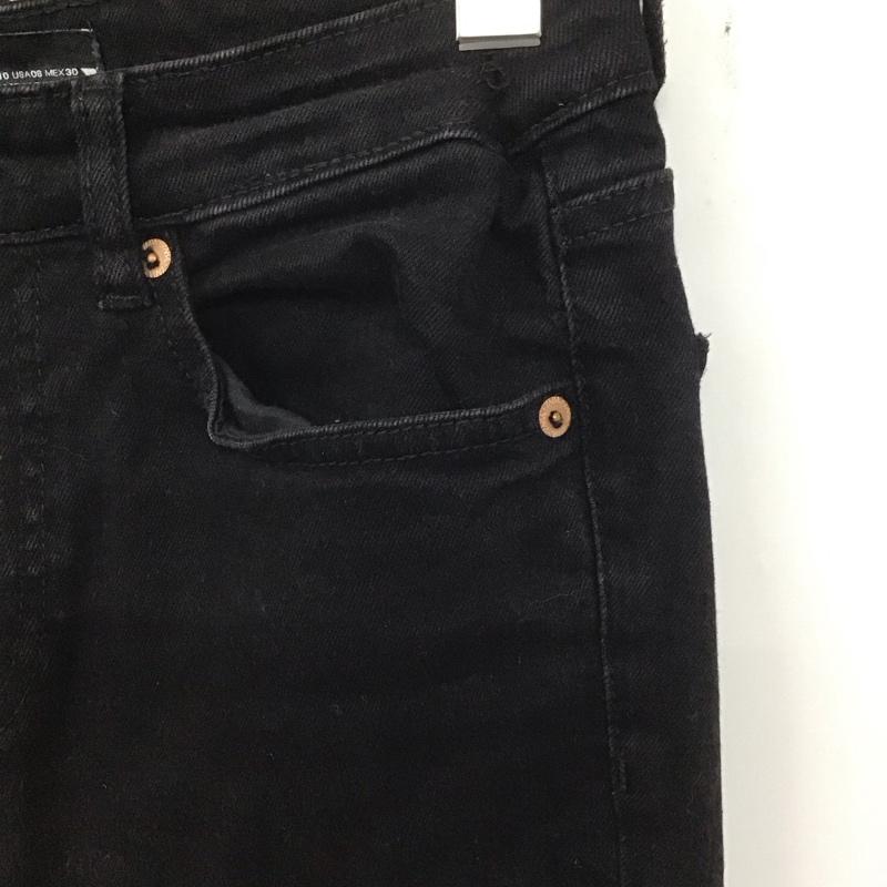 ザラ ZARA パンツ デニム、ジーンズ ブラックデニム 40 無地 黒 / ブラック / レディース USED 古着 中古 10136939