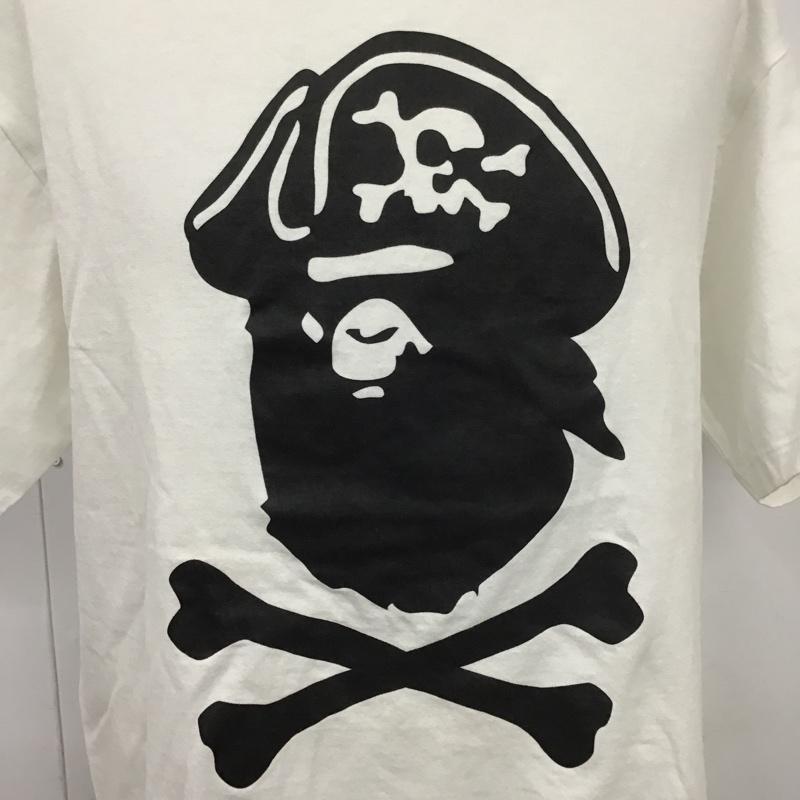 アベイシングエイプ A BATHING APE Tシャツ 半袖 半袖カットソー プリントTシャツ クルーネックカットソー XL プリント 白 / ホワイト / メンズ USED 古着 中古 10105546