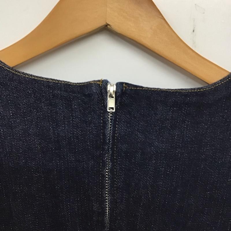 ザラ ZARA ワンピース ひざ丈スカート XL 無地 インディゴ / インディゴ / レディース USED 古着 中古 10136614