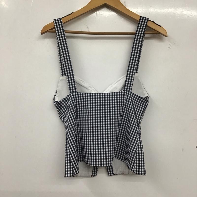 ザラ ZARA キャミソール キャミソール ビスチェ S チェック 白 / ホワイト / X 紺 / ネイビー / レディース USED 古着 中古 10136871