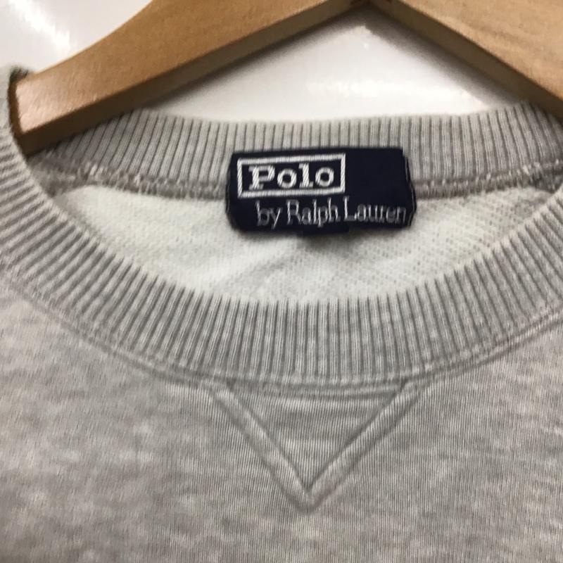 ポロバイラルフローレン Polo by RALPH LAUREN トレーナー 長袖 長袖トレーナー スウェット クルーネック リブスウェットカットソー ロゴ、文字 灰 / グレー / メンズ USED 古着 中古 10107004