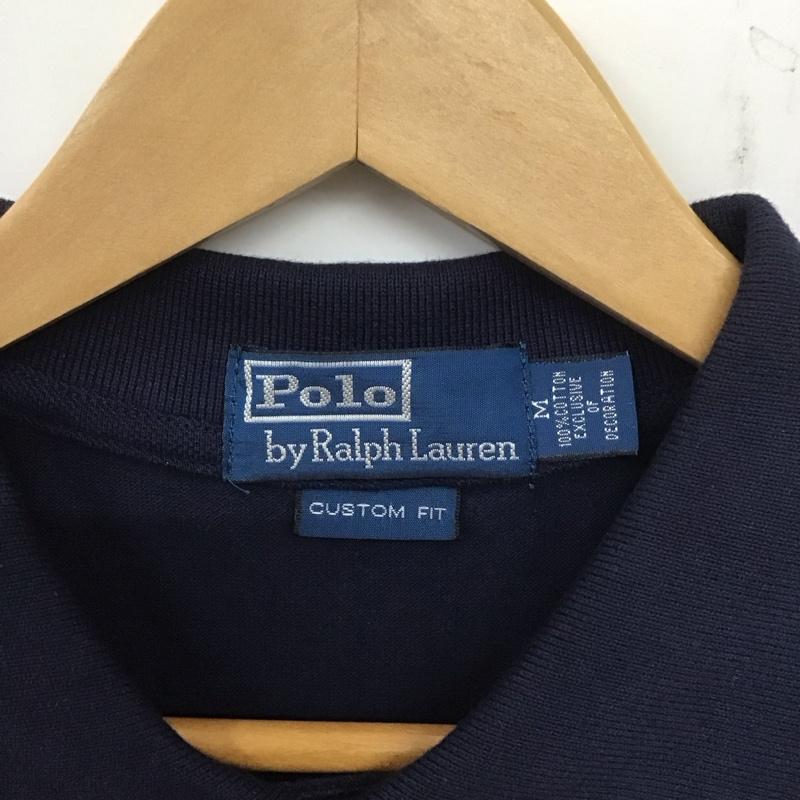 ポロバイラルフローレン Polo by RALPH LAUREN ポロシャツ 長袖 長袖ポロシャツ 長袖カットソー カラーシャツ M ロゴ、文字 紺 / ネイビー / メンズ USED 古着 中古 10139050