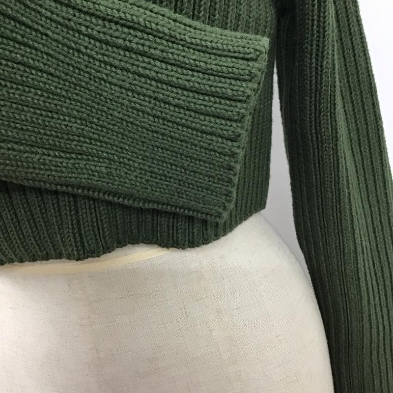 ザラ ZARA ニット、セーター 長袖 長袖ニットカットソー ラグラン ショート丈ニット S 無地 緑 / グリーン / レディース USED 古着 中古 10118532