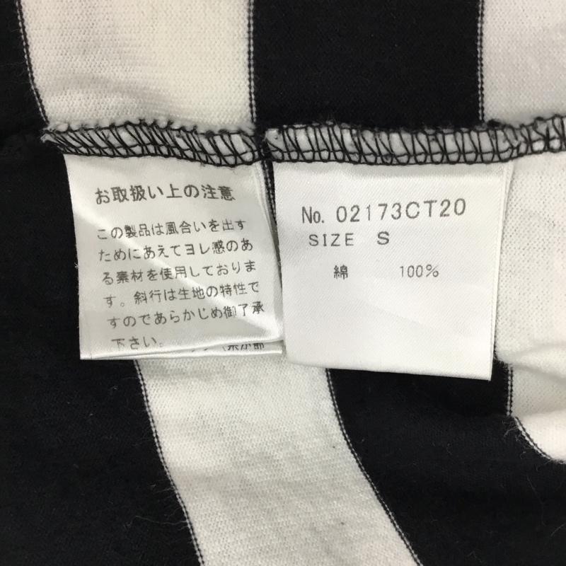 ヒステリックグラマー HYSTERIC GLAMOUR Tシャツ 半袖 半袖カットソー プリントTシャツ クルーネックカットソー S ボーダー柄 白 / ホワイト / X 黒 / ブラック /  メンズ USED 古着 中古 10112324