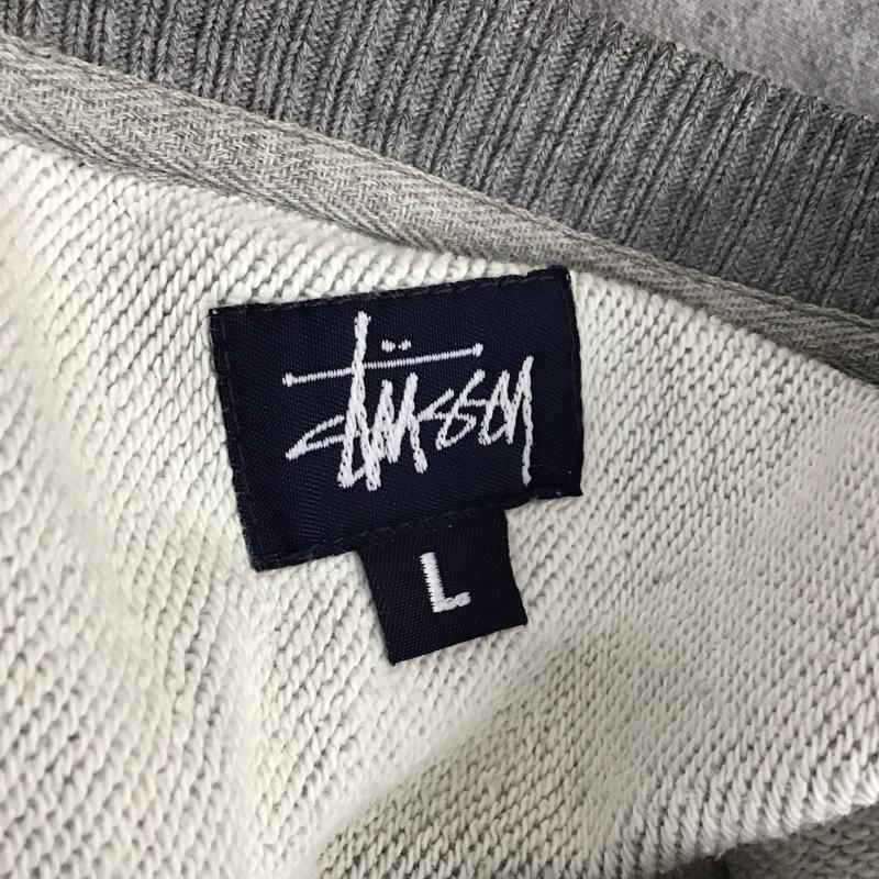 ステューシー STUSSY トレーナー 長袖 スウェット ラグランスリーブ L ロゴ、文字 灰 / グレー / メンズ USED 古着 中古 10115605