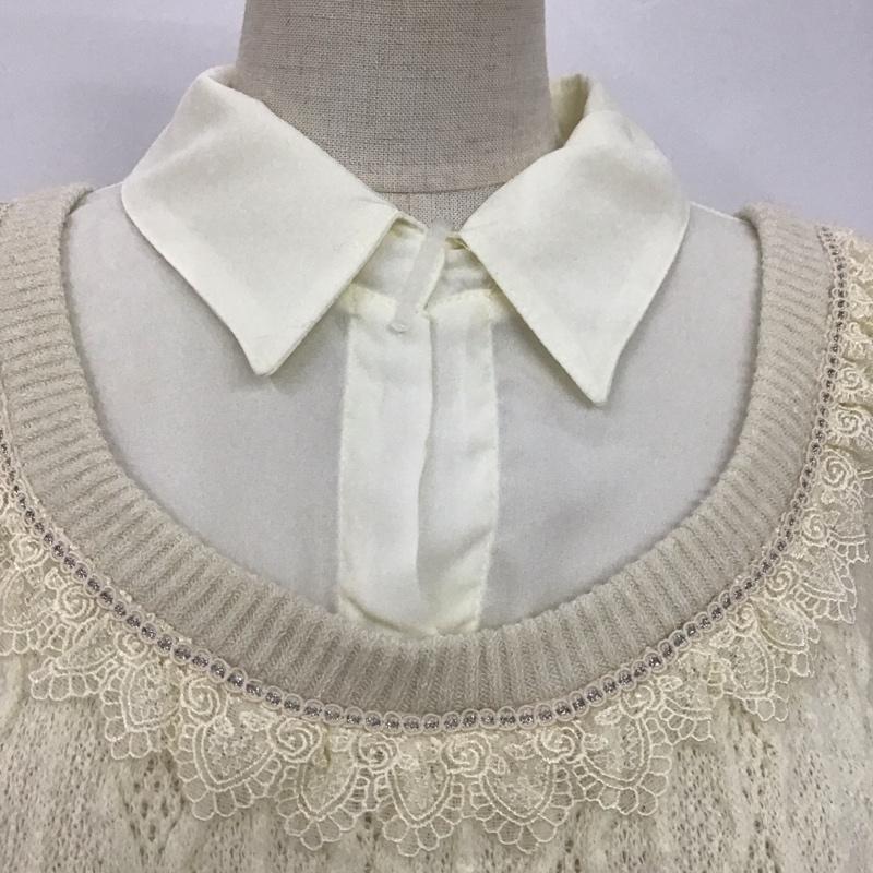 アクシーズファム axes femme ニット、セーター 長袖 長袖ニットカットソー ニット セーター クルーネックニット M 無地 白 / ホワイト / レディース USED 古着 中古 10107708