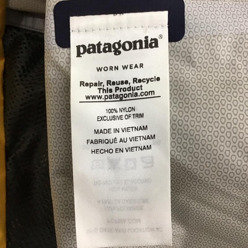 パタゴニア patagonia ジャケット、上着 ジャンパー、ブルゾン 83932sp18 ナイロンパーカー ジップアップパーカー ジャケット S ロゴ、文字 黄 / イエロー / X 紺 / ネイビー / メンズ USED 古着 中古 10120004
