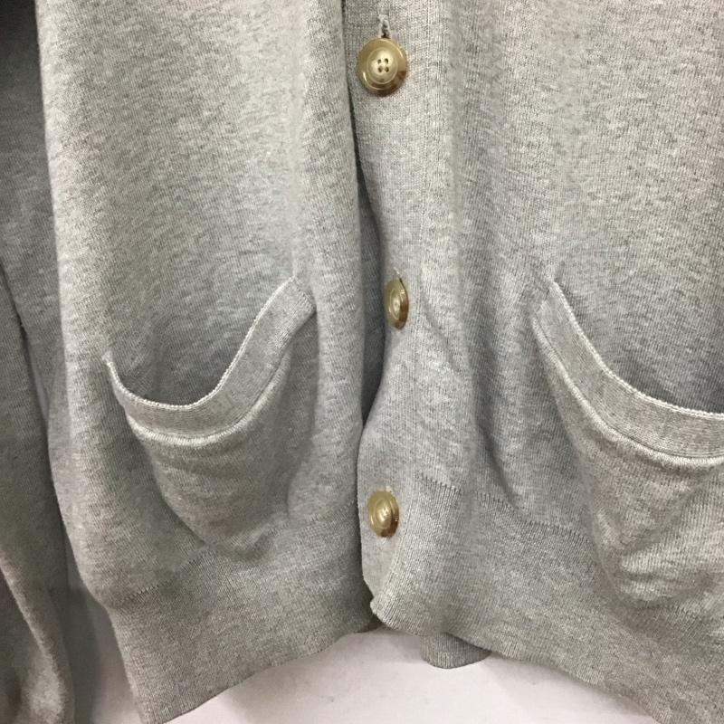 ポロラルフローレン POLO RALPH LAUREN カーディガン 長袖 長袖カーディガン 前ボタン ニットカーディガン L ロゴ、文字 灰 / グレー / メンズ USED 古着 中古 10137824