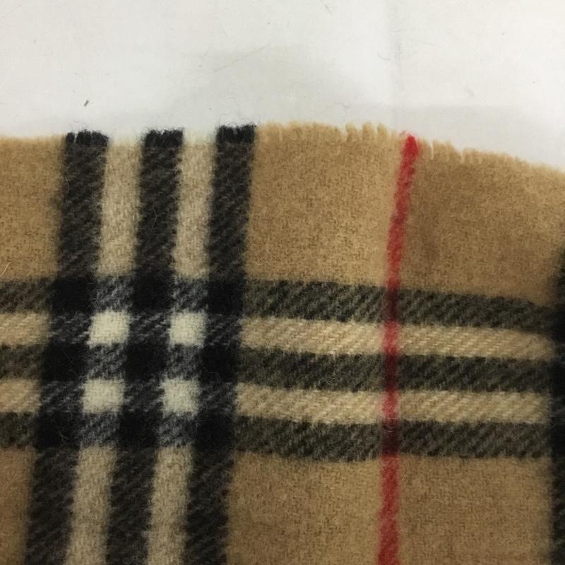 バーバリーズ BURBERRYS マフラー マフラー フリンジ ウール チェック 黒 / ブラック / X 白 / ホワイト / X 赤 / レッド / X キャメル / キャメル / メンズ USED 古着 中古 10127055
