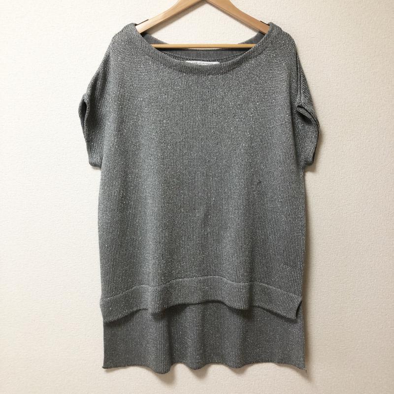 ダイアンフォンファステンバーグ DIANE von FURSTENBERG ニット、セーター 半袖 S 無地 灰 / グレー / X 銀 / シルバー / レディース USED 古着 中古 10003437