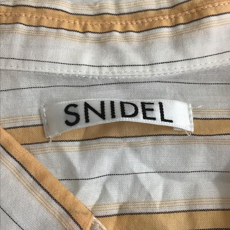 スナイデル SNIDEL シャツ、ブラウス 長袖 swfb191070 長袖シャツ ストライプシャツ カラーシャツ FREE ストライプ 白 / ホワイト / X 黒 / ブラック / X 橙 / オレンジ / レディース USED 古着 中古 10105938