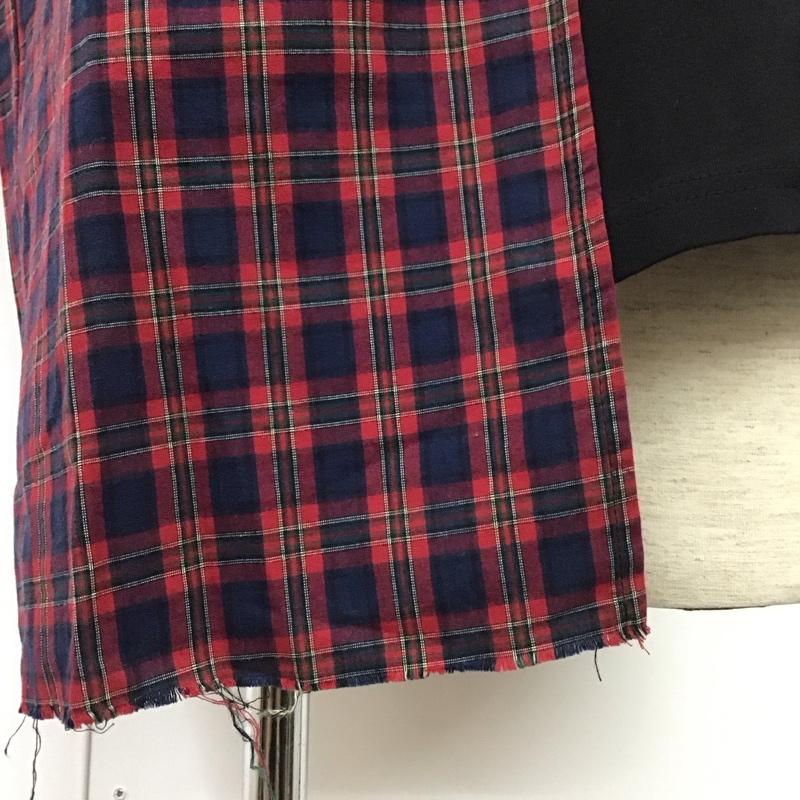 キャスパージョン CASPER JOHN Tシャツ 半袖 半袖カットソー プリントTシャツ クルーネックカットソー 無地 X チェック 黒 / ブラック / X マルチカラー / マルチカラー /  メンズ USED 古着 中古 10110799