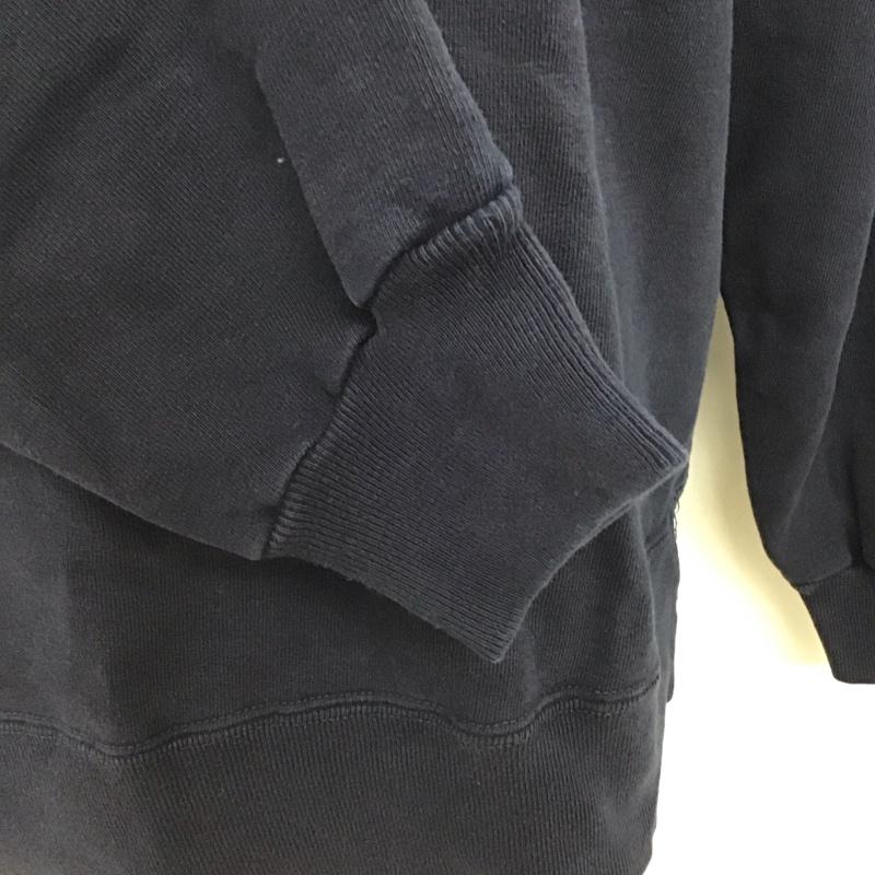 チャンピオン Champion トレーナー 長袖 長袖トレーナー スウェット クルーネック リブスウェットカットソー XL ロゴ、文字 紺 / ネイビー /  メンズ USED 古着 中古 10119537