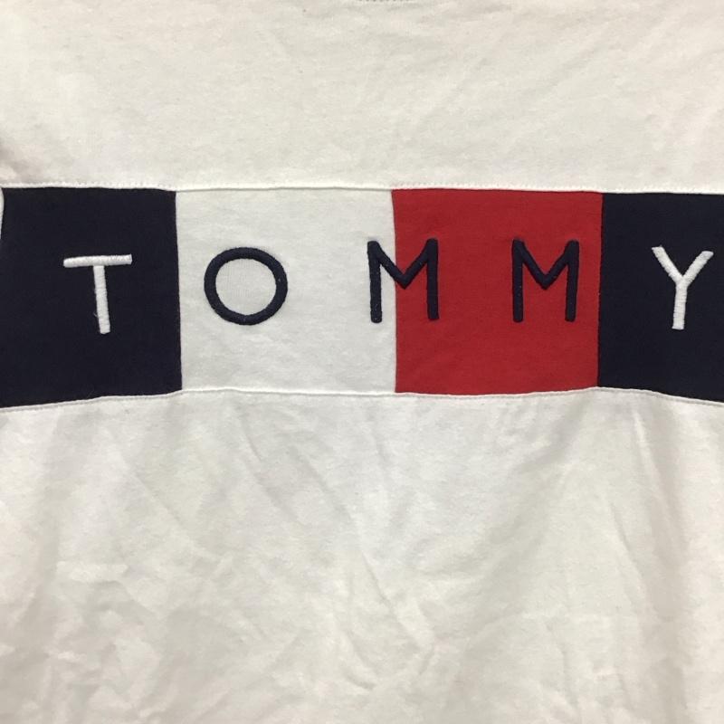 トミーヒルフィガー TOMMY HILFIGER Tシャツ 半袖 クルーネック S ロゴ、文字 白 / ホワイト / X 赤 / レッド / X 紺 / ネイビー / レディース USED 古着 中古 10121131