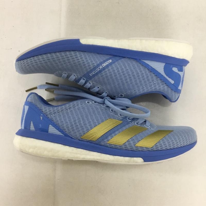 アディダス adidas スニーカー スニーカー G28878 adizero Boston 8 ランニングシューズ 24.5cm 箱有 24.5cm ロゴ、文字 水色 / ライトブルー / レディース USED 古着 中古 10136694