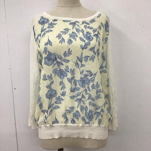 リフレクト Reflect カットソー 七分袖 BJ101-38230 クルーネック 11 花柄 白 / ホワイト /  レディース USED 古着 中古 10108394