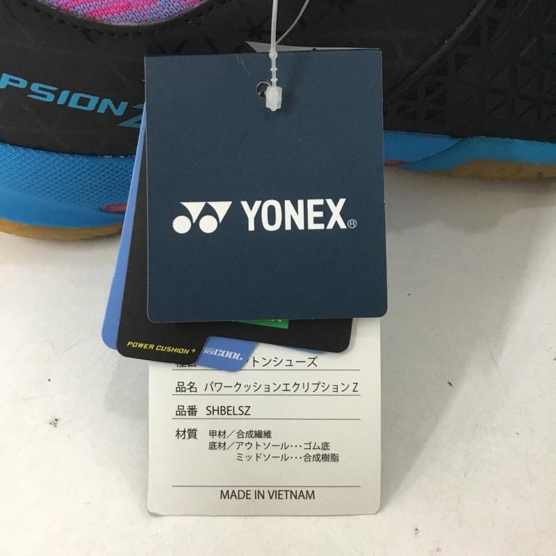 ヨネックス YONEX スニーカー スニーカー バドミントン シューズ パワークッション エクリプションZ 24cm 24.0cm ロゴ、文字 黒 / ブラック / X 青 / ブルー / X 桃 / ピンク / レディース USED 古着 中古 10142462