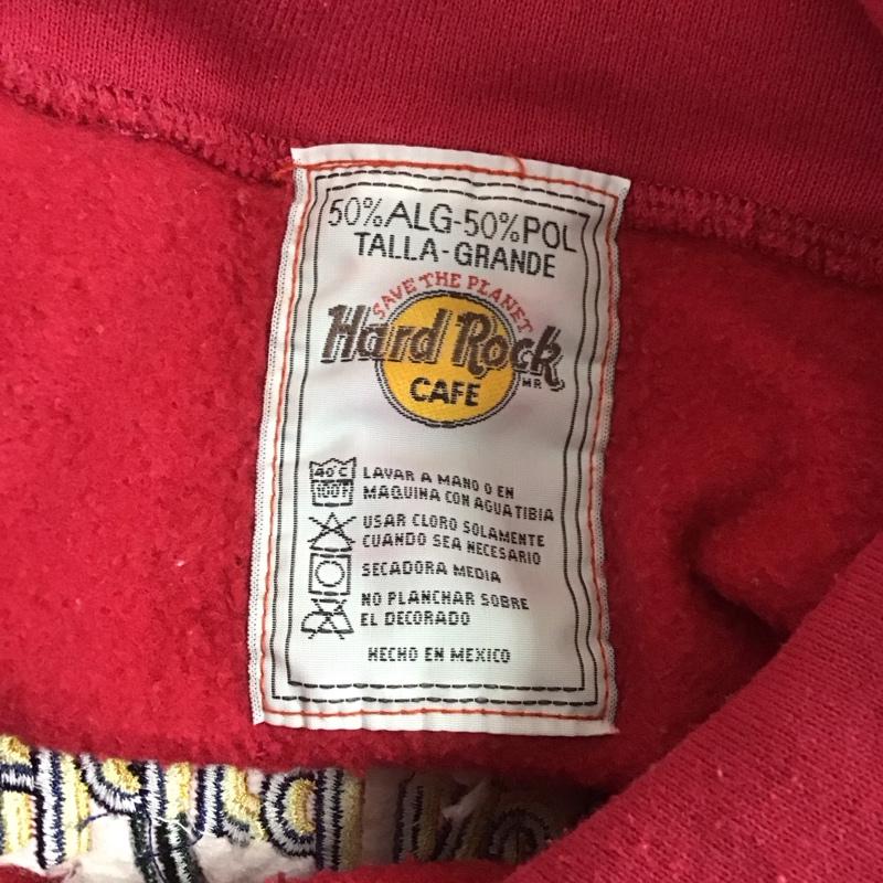 ハードロックカフェ HARD ROCK CAFE トレーナー 長袖 長袖トレーナー スウェット ジップアップネック リブスウェットカットソー ロゴ、文字 赤 / レッド / メンズ USED 古着 中古 10124592