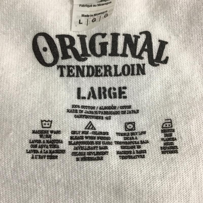 テンダーロイン TENDERLOIN カットソー 長袖 長袖カットソー クルーネックカットソー ロングスリーブカットソー プリントTシャツ L ロゴ、文字 白 / ホワイト /  メンズ USED 古着 中古 10109806