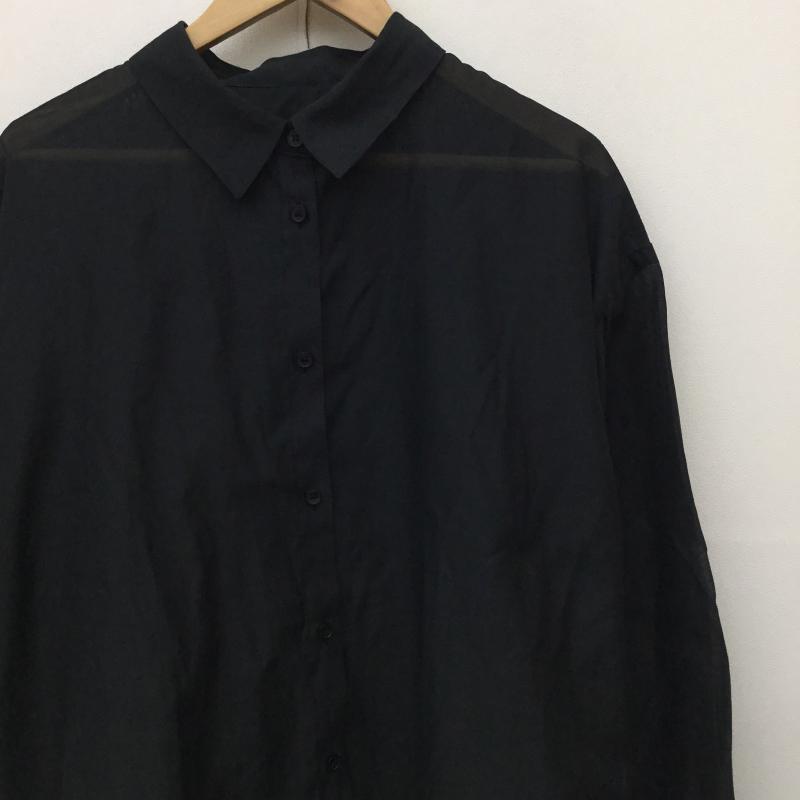 ローリーズファーム LOWRYS FARM シャツ、ブラウス 長袖 FREE 無地 黒 / ブラック / レディース USED 古着 中古 10134397