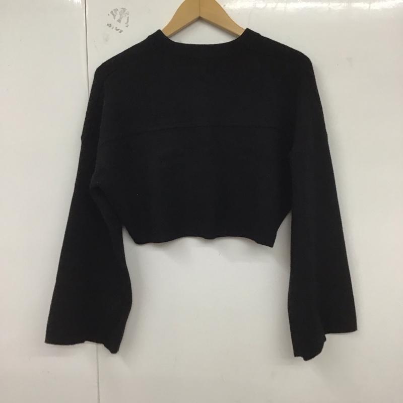 ザラ ZARA ニット、セーター 長袖 S 無地 黒 / ブラック / レディース USED 古着 中古 10129332