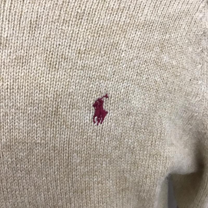 ポロバイラルフローレン Polo by RALPH LAUREN ニット、セーター 長袖 長袖ニットカットソー ニット セーター クルーネックニット L ロゴ、文字 ベージュ / ベージュ / メンズ USED 古着 中古 10123880