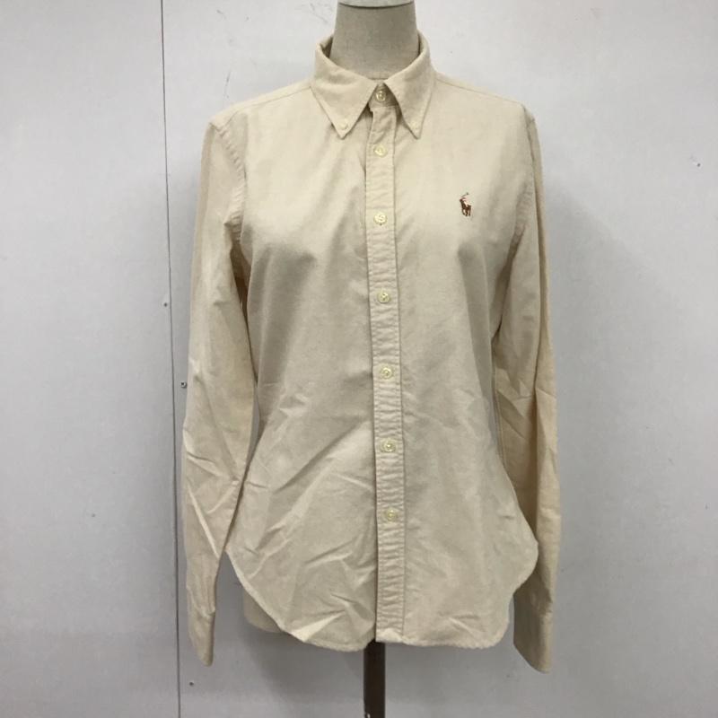 ラルフローレン RALPHLAUREN シャツ、ブラウス 長袖 長袖 ロゴ、文字 ベージュ / ベージュ / レディース USED 古着 中古 10110234