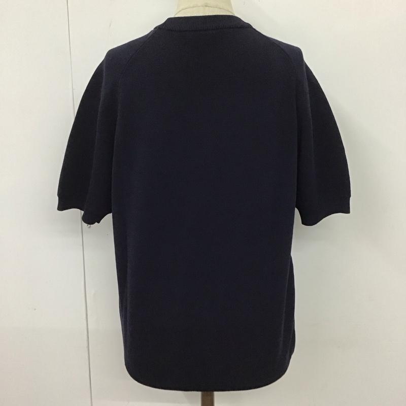 スローン SLOANE カットソー 半袖 半袖ニットカットソー クルーネックカットソー 半袖セーター 1 無地 紺 / ネイビー / レディース USED 古着 中古 10115744