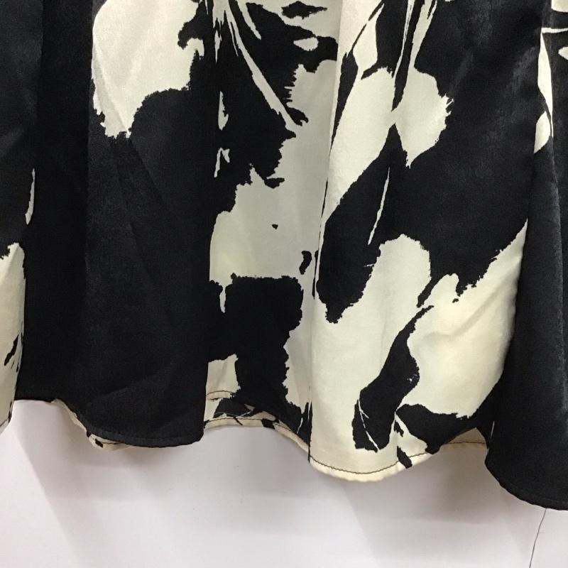 ザラ ZARA ワンピース ロングスカート 9621 261 093 カシュクール 長袖 XS 総柄 黒 / ブラック / レディース USED 古着 中古 10139399