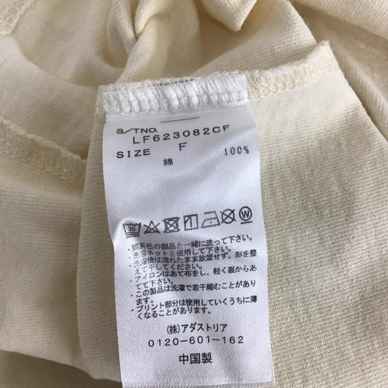 ローリーズファーム LOWRYS FARM Tシャツ 半袖 半袖カットソー プリントTシャツ クルーネックカットソー FREE ロゴ、文字 アイボリー / アイボリー / レディース USED 古着 中古 10136437