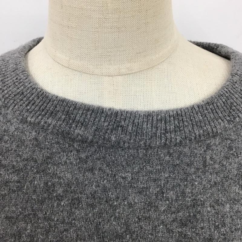 ザラ ZARA ニット、セーター 長袖 長袖ニットカットソー セーター クルーネック XL 無地 灰 / グレー / レディース USED 古着 中古 10118513