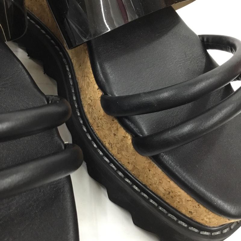 アズールバイマウジー AZUL BY MOUSSY サンダル サンダル SHARK SOLE CORK HEEL SANDALS 厚底サンダル M 無地 黒 / ブラック / レディース USED 古着 中古 10105842