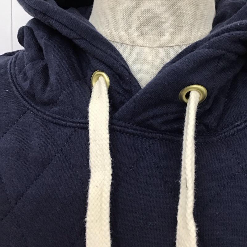 チャンピオン Champion パーカー 長袖 長袖パーカー フード付きパーカー プリントスウェット キルティング S ロゴ、文字 紺 / ネイビー / レディース USED 古着 中古 10117828