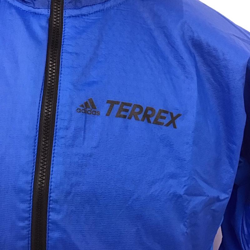 アディダス adidas パーカー 長袖 dq1493 AGRAVICHOODEDALPHASHIELD ジップアップパーカー スポーツウェア M ロゴ、文字 青 / ブルー / メンズ USED 古着 中古 10124726