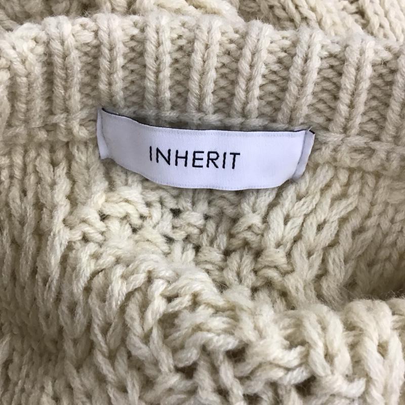 インヘリット INHERIT ニット、セーター 長袖 長袖ニットカットソー ニット セーター クルーネックニット M 白 / ホワイト / メンズ USED 古着 中古 10123959