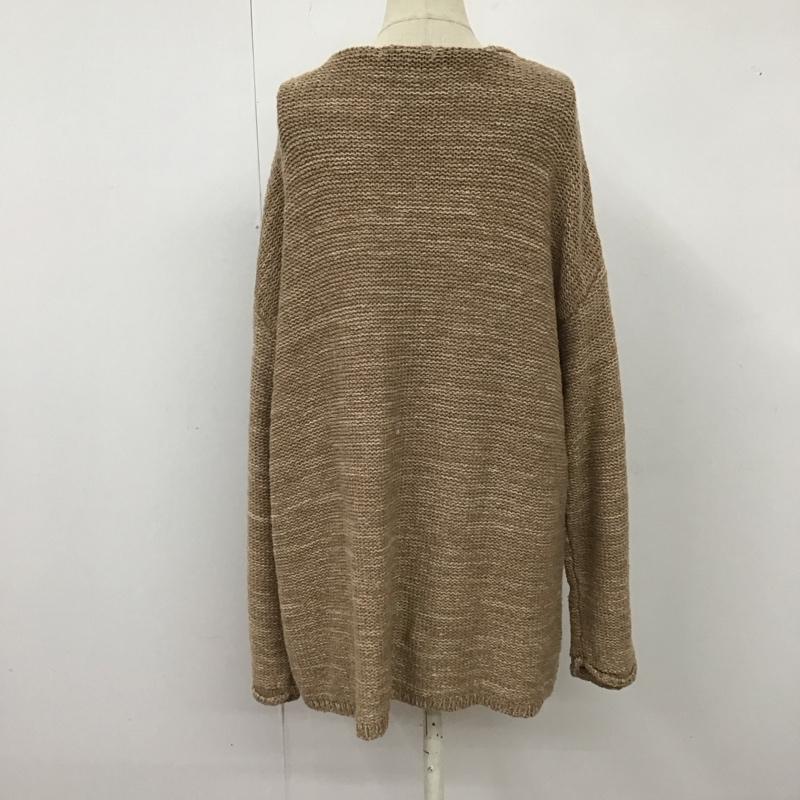 ジーナシス JEANASIS ニット、セーター 長袖 長袖ニットカットソー ニット セーター 編み上げネックニット FREE 無地 茶 / ブラウン / レディース USED 古着 中古 10119044