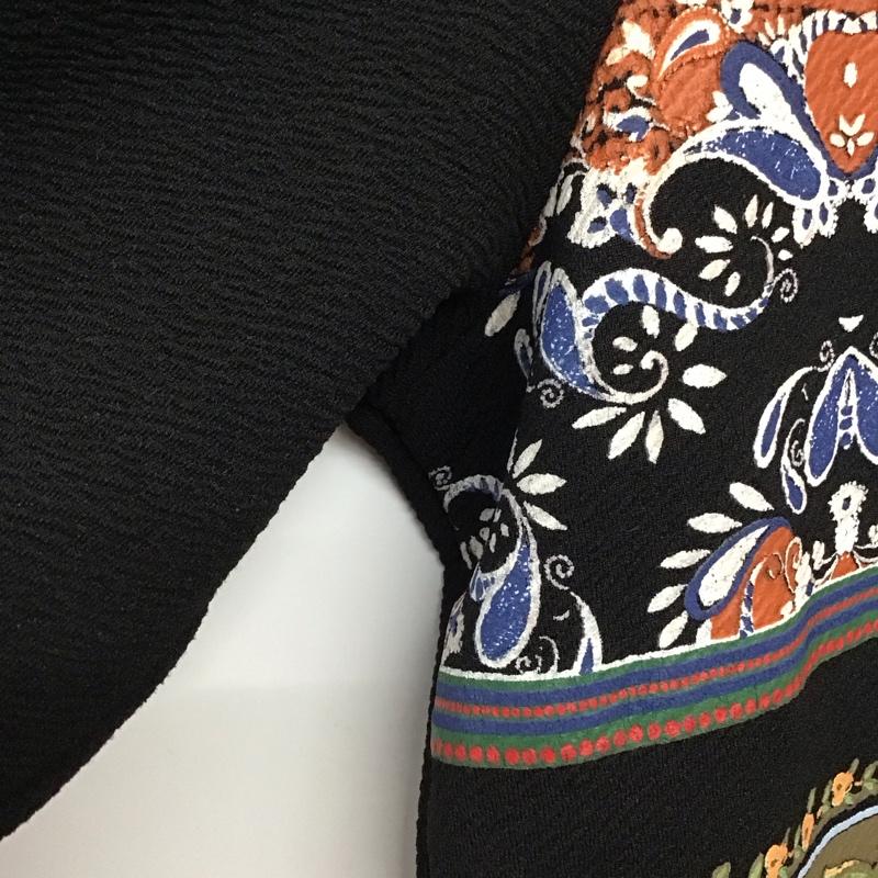 ザラベーシック ZARA BASIC ワンピース ロングスカート 長袖ロングスカート クルーネック クルーネック L プリント マルチカラー / マルチカラー / レディース USED 古着 中古 10136466