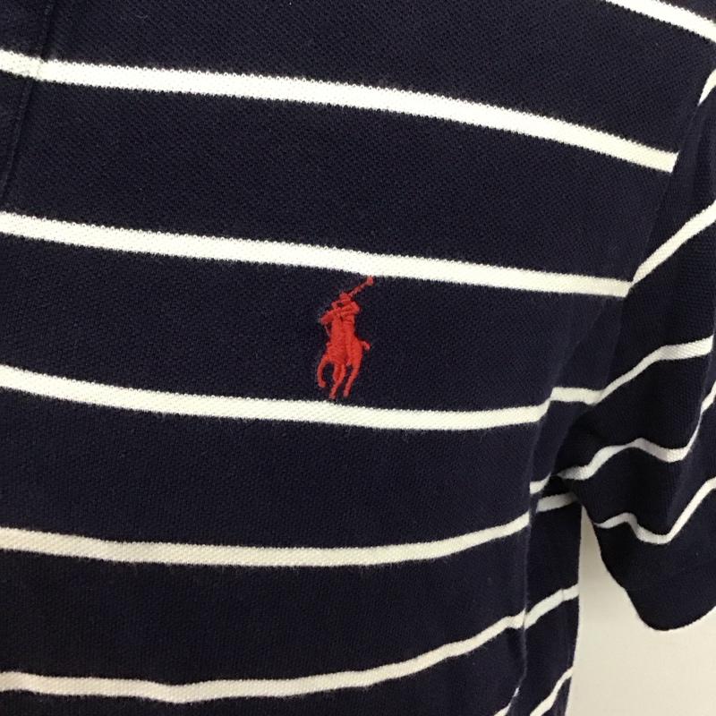 ポロバイラルフローレン Polo by RALPH LAUREN ポロシャツ 半袖 L ボーダー柄 紺 / ネイビー / メンズ USED 古着 中古 10128257