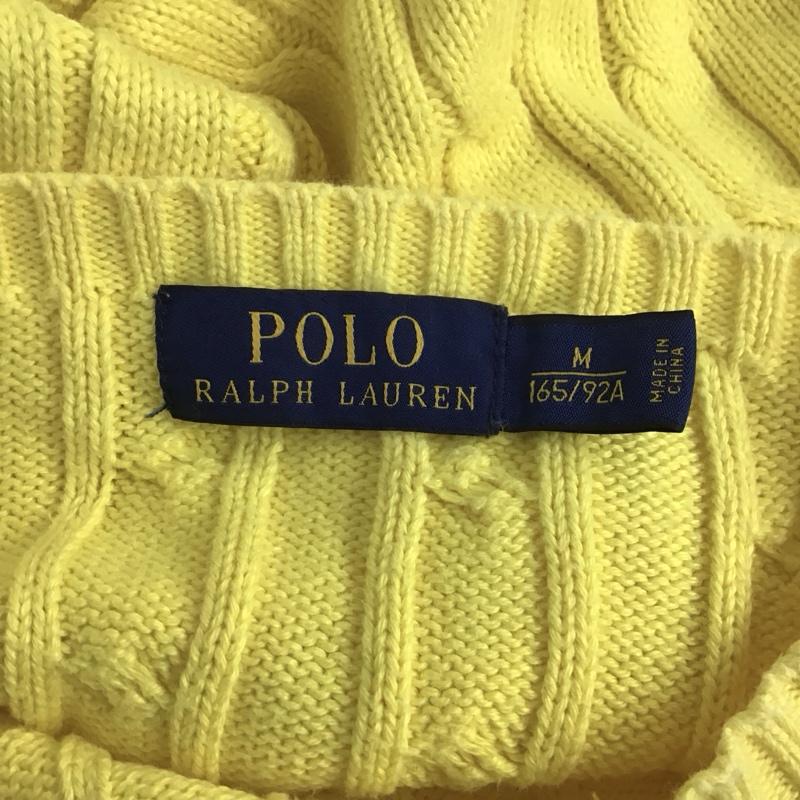 ポロラルフローレン POLO RALPH LAUREN ニット、セーター 長袖 M 無地 黄 / イエロー / レディース USED 古着 中古 10125021
