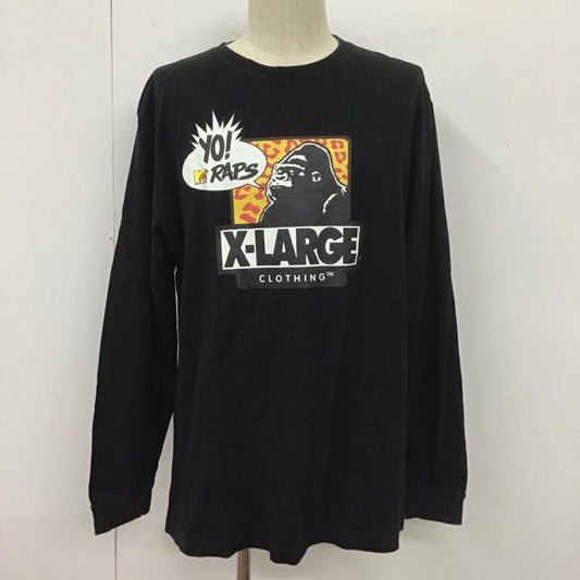 エクストララージ XLARGE カットソー 長袖 長袖カットソー クルーネックカットソー ロングスリーブカットソー プリントTシャツ L プリント 黒 / ブラック /  メンズ USED 古着 中古 10109761
